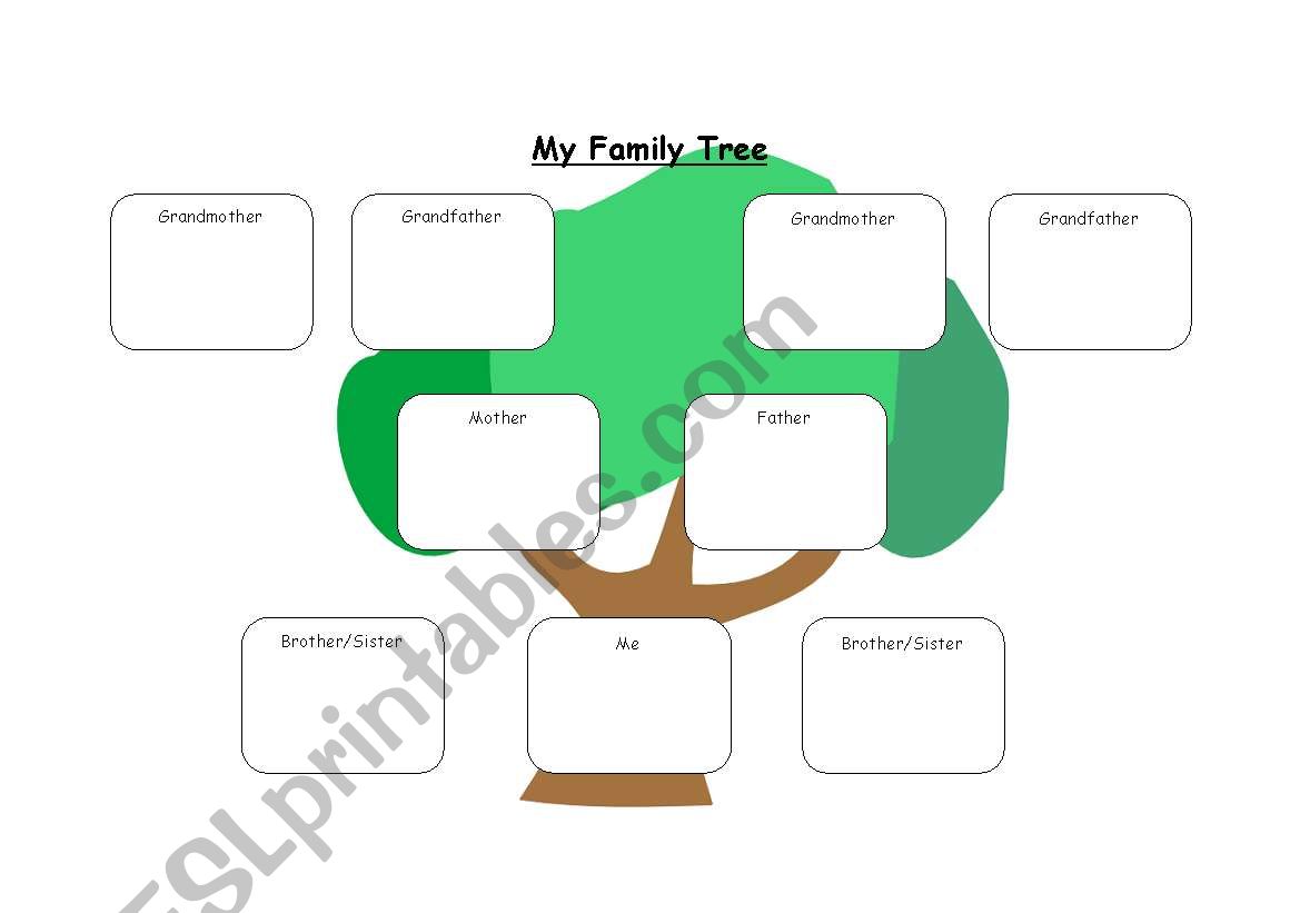 My Family Tree worksheet