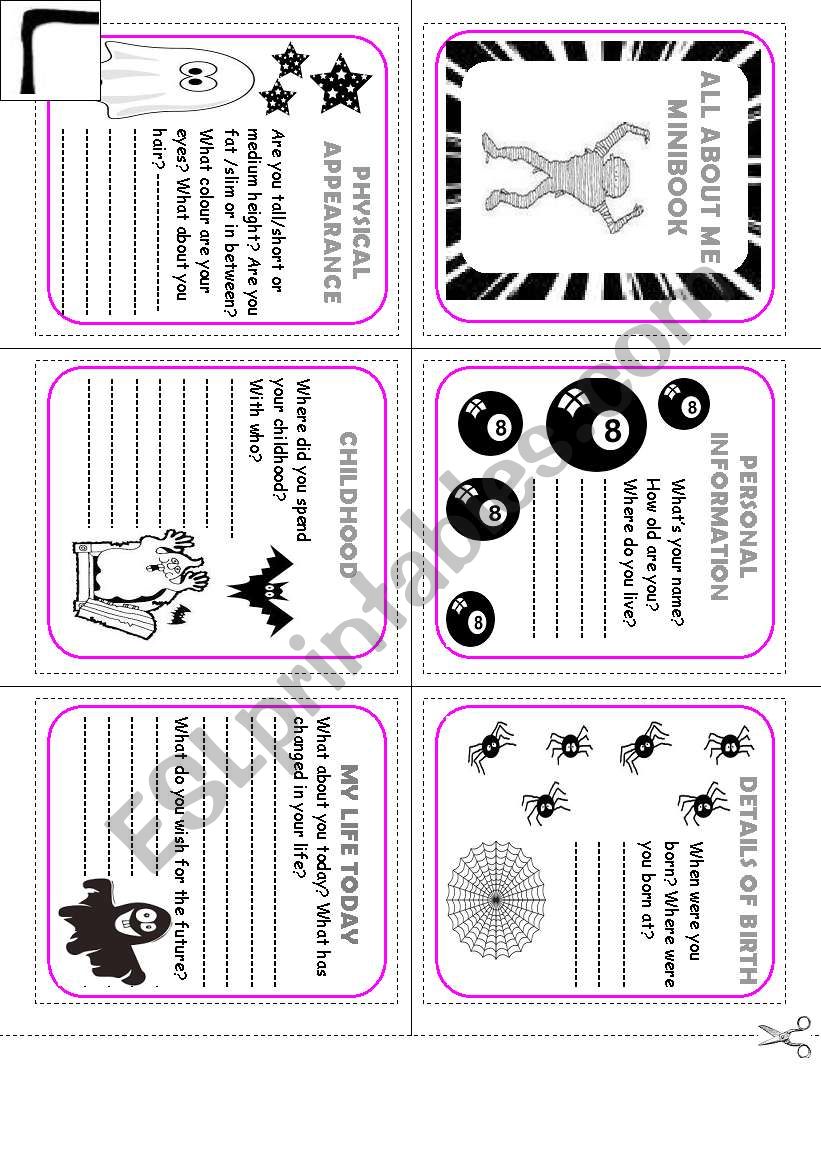 ALL ABOUT ME MINIBOOK worksheet