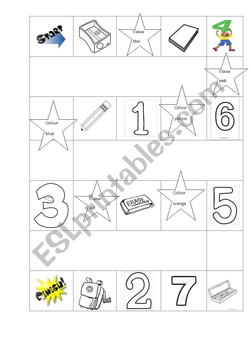numbers,colours and school objects