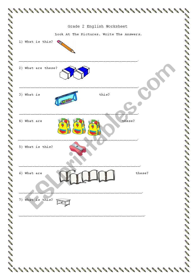 Classroom Objects worksheet