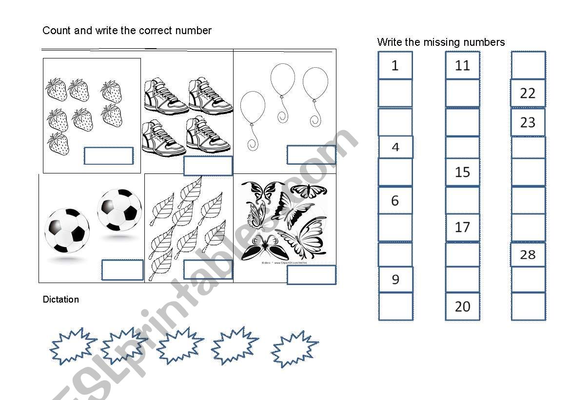 number worksheet worksheet