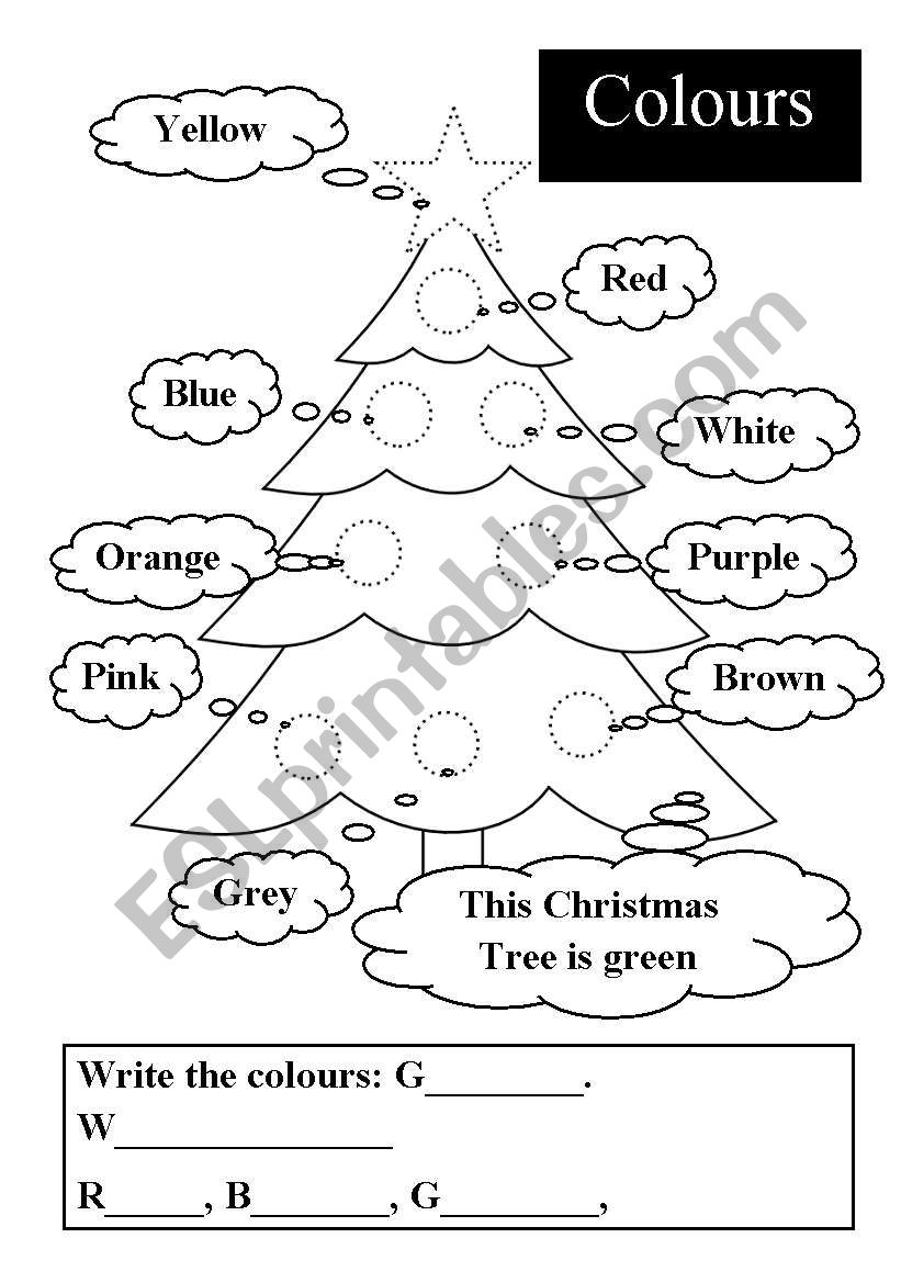 Christmas Colours worksheet