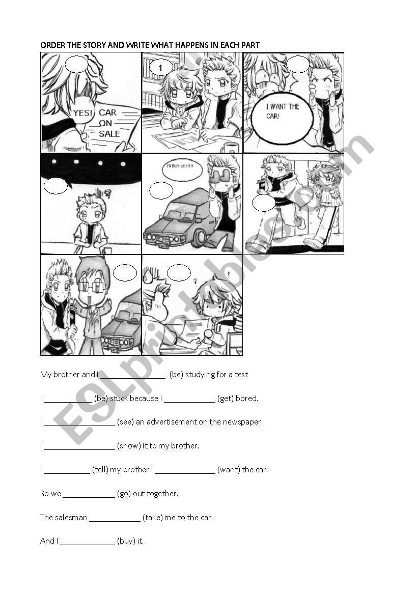 Story Simple Past to order worksheet