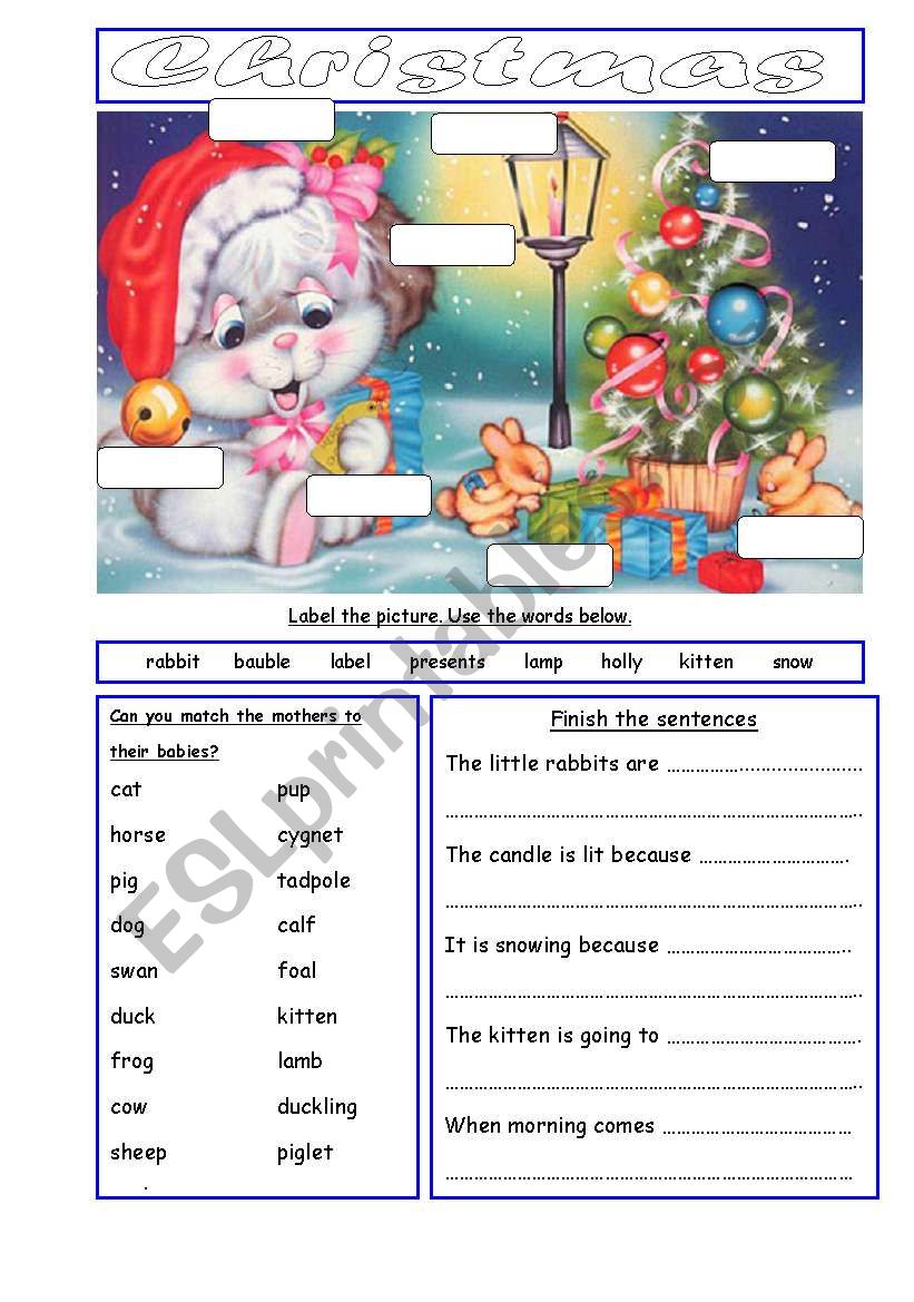 Christmas worksheet