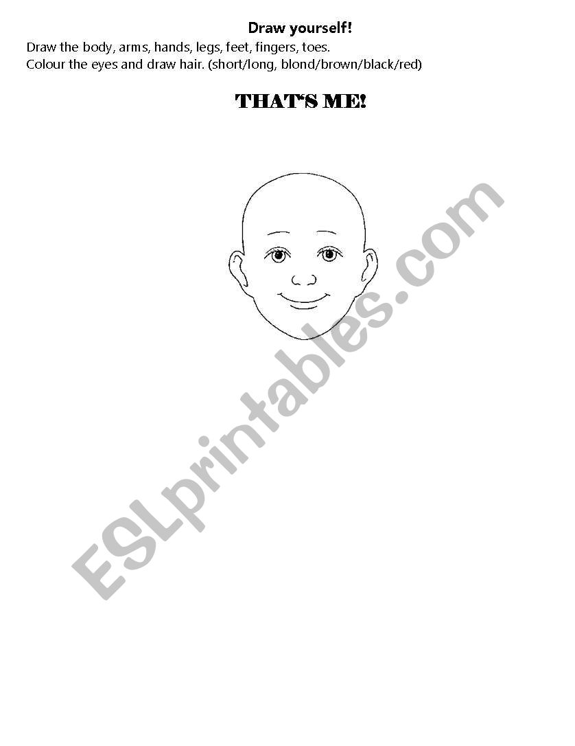 Draw yourself worksheet
