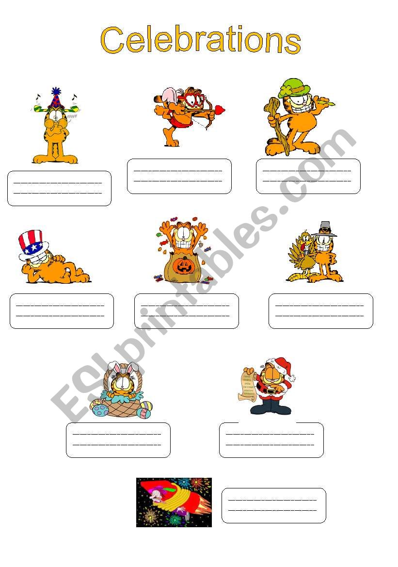 Celebrations! worksheet