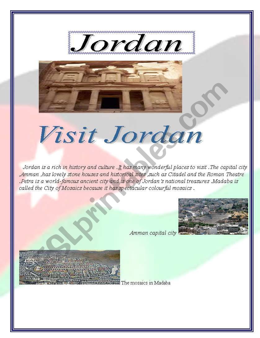 Visit Jordan  worksheet