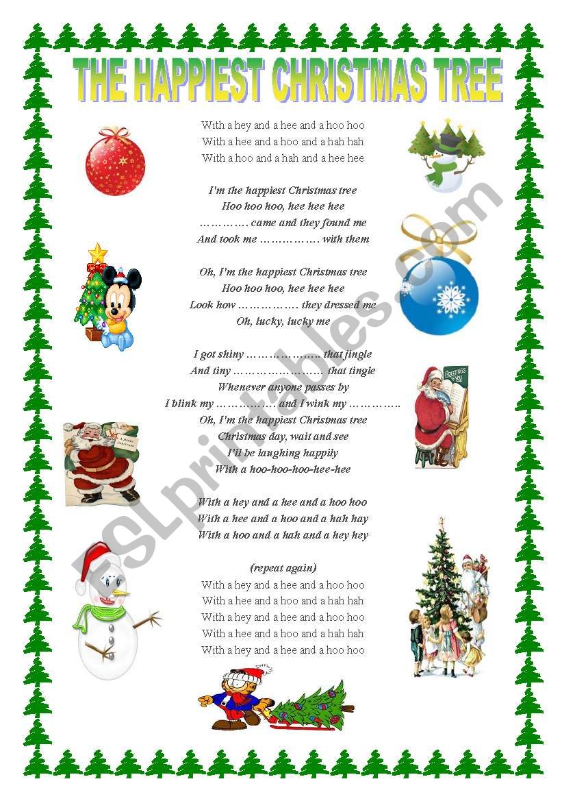 THE HAPPIEST CHRISTMAS TREE- Nat King Cole + key - ESL worksheet by nataliaalmoines