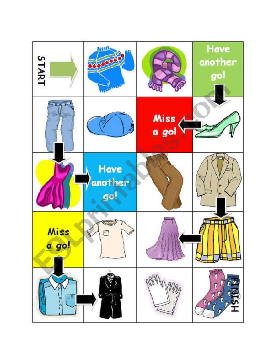 Shopping game worksheet