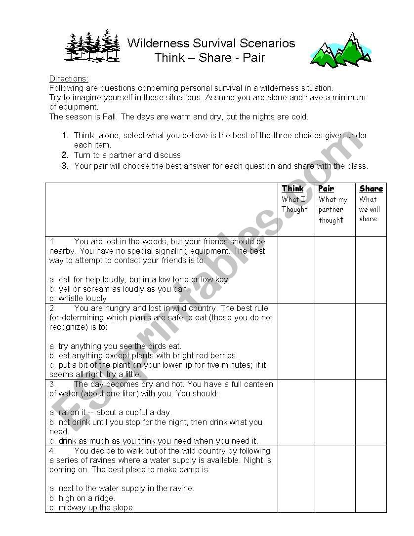 Into The Wild Survival Activity