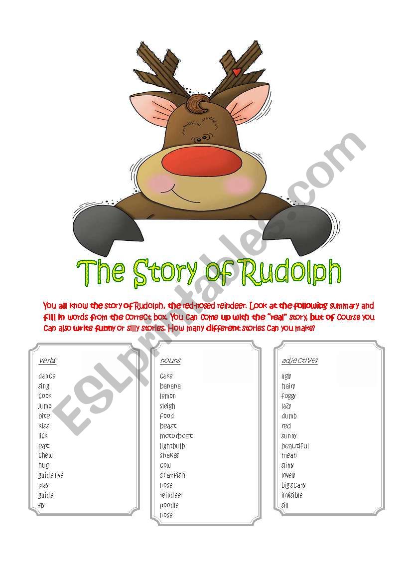 The Story of Rudolph worksheet