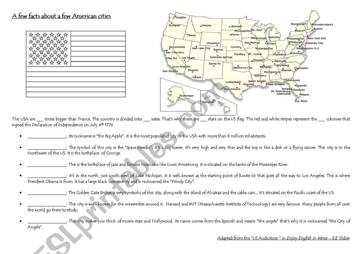 usa audiotour worksheet