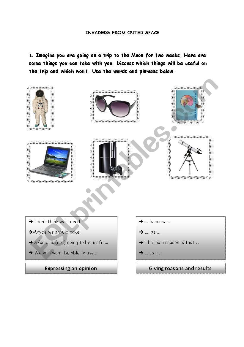 INVADERS FROM OUTER SPACE worksheet