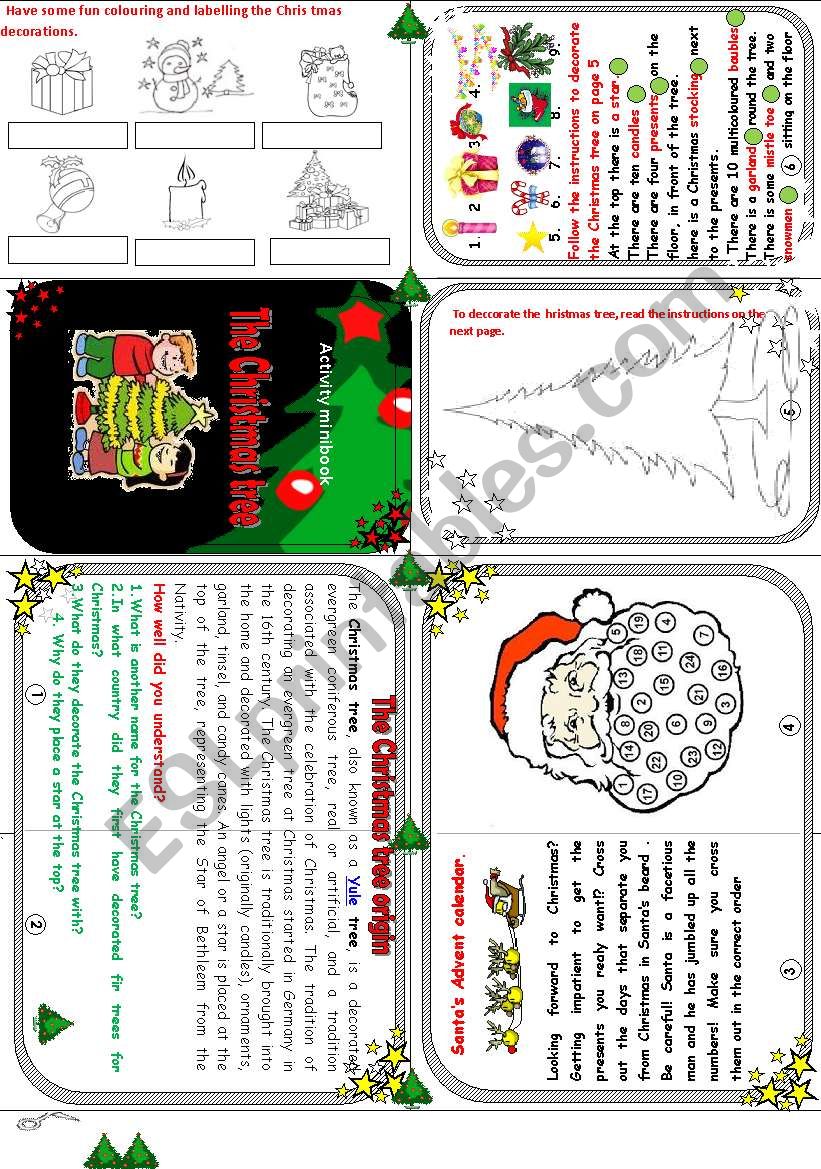 The Christmas tree minibook. worksheet
