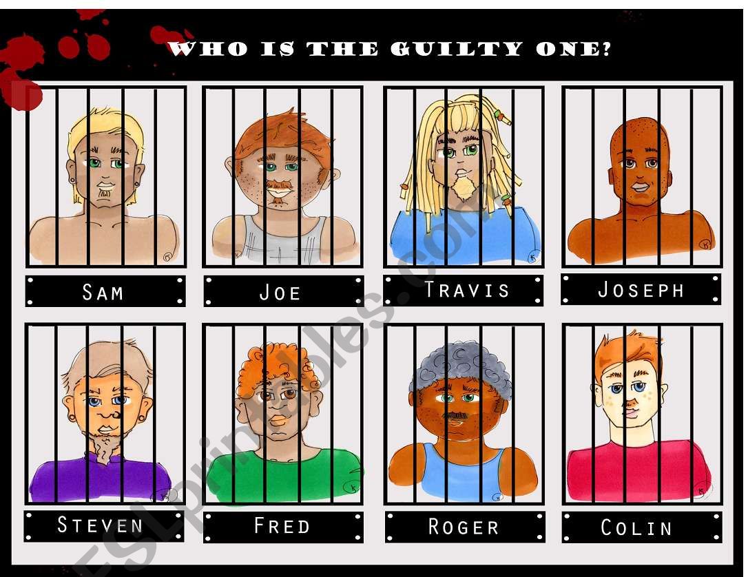 Guess Who - Jail time 1/3 worksheet