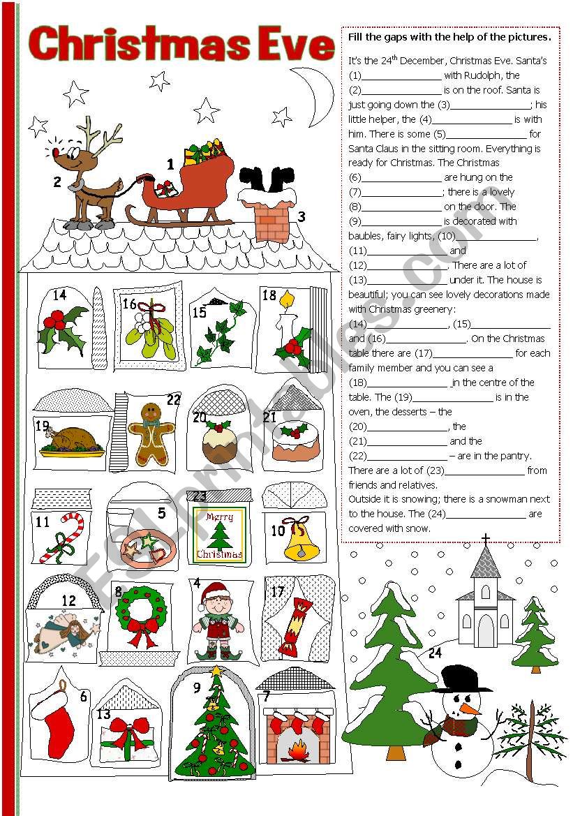 Christmas Eve worksheet