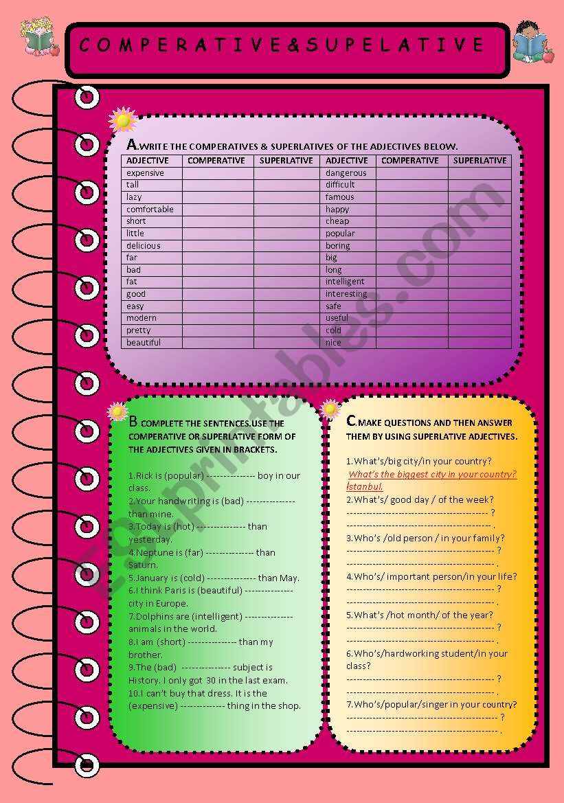 COMPARISON worksheet