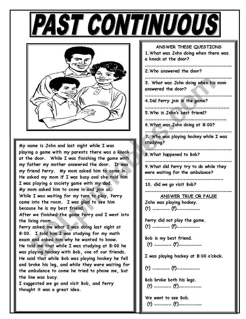 PAST CONTINUOUS worksheet