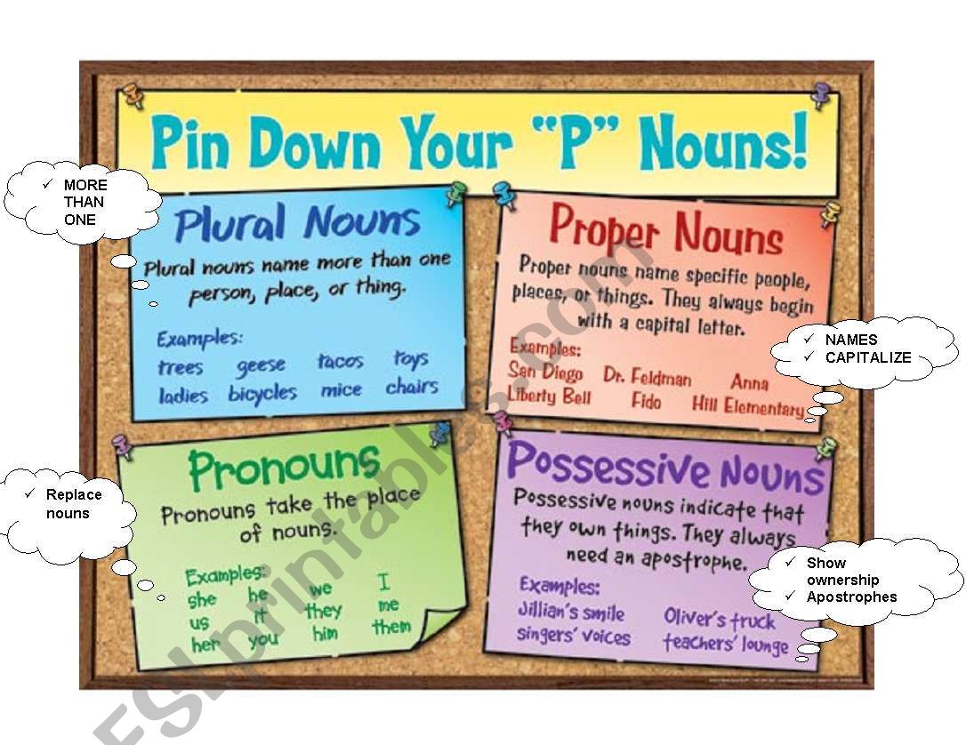 P Nouns CHart worksheet