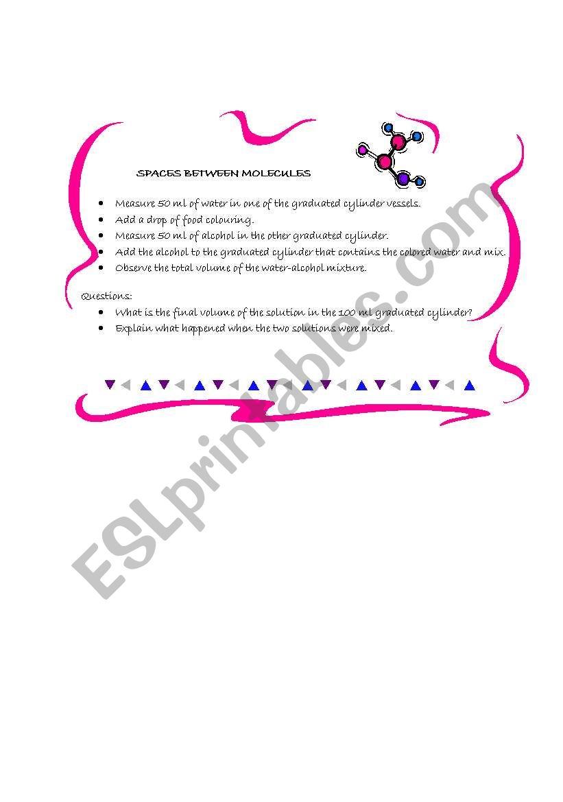 Matter Experiment worksheet