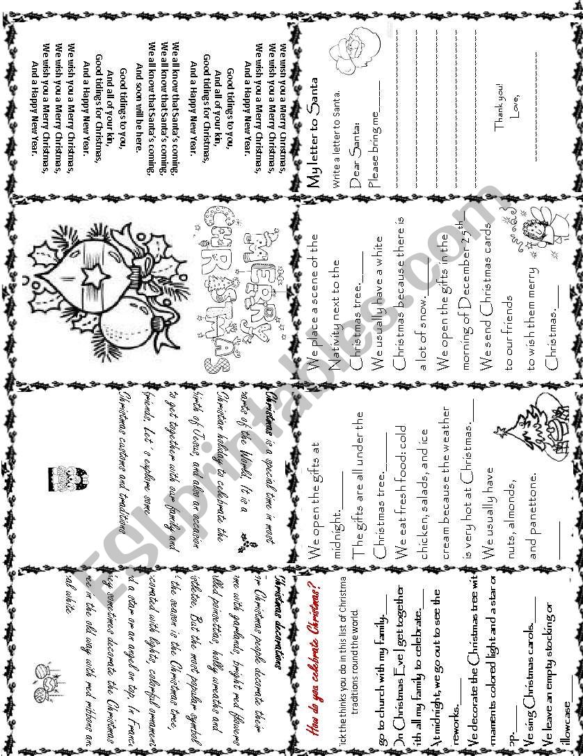 My Christmas minibook worksheet