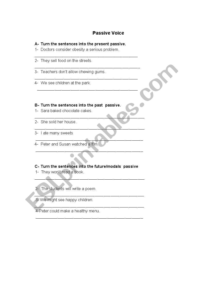 Passive voice worksheet