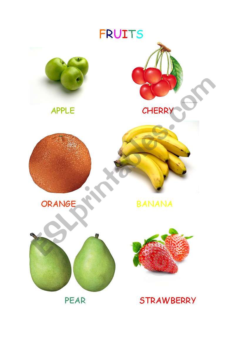 FRUITS worksheet