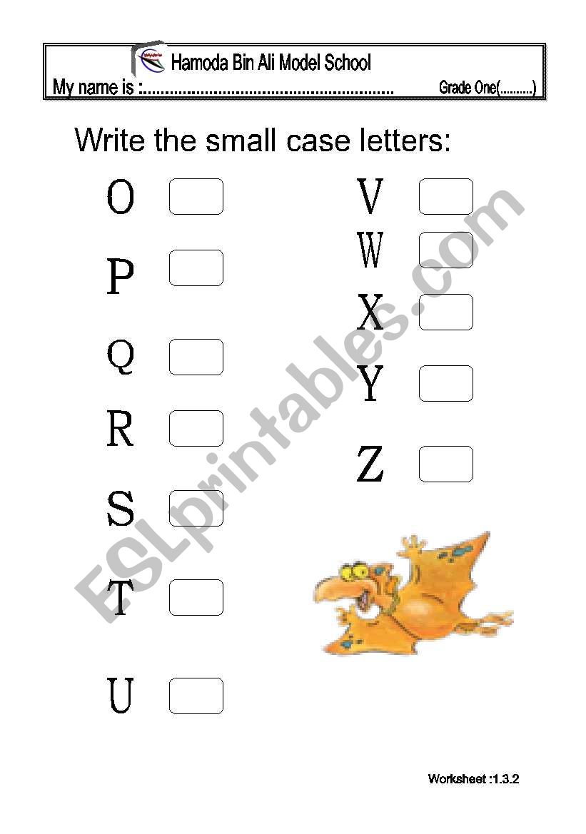 write small case letters worksheet