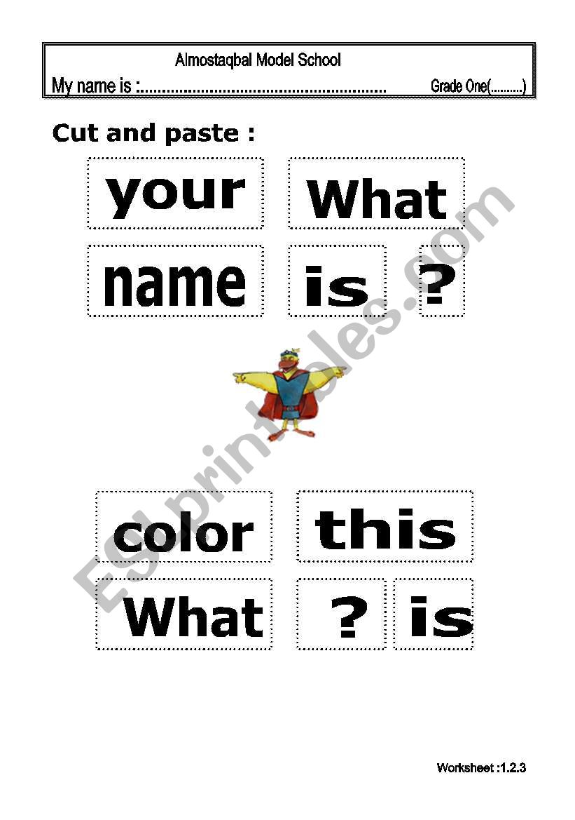 cut and paste worksheet