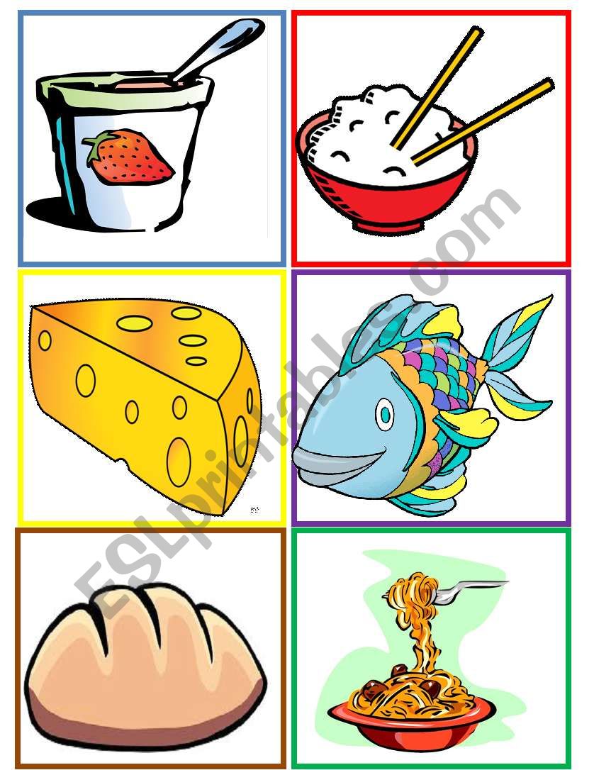 food flash-cards worksheet