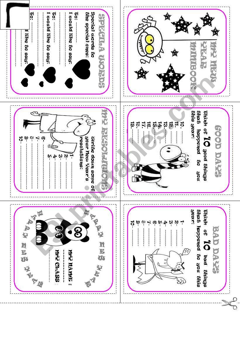 NEW YEAR MINIBOOK worksheet