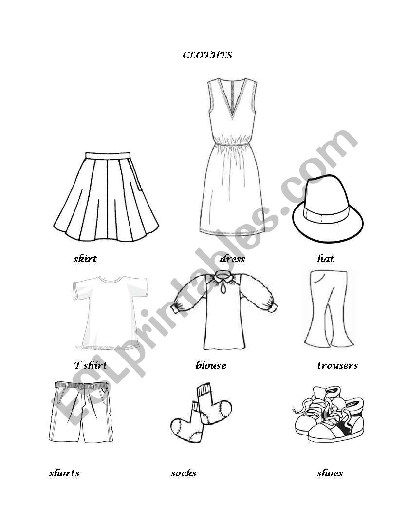 clothes worksheet