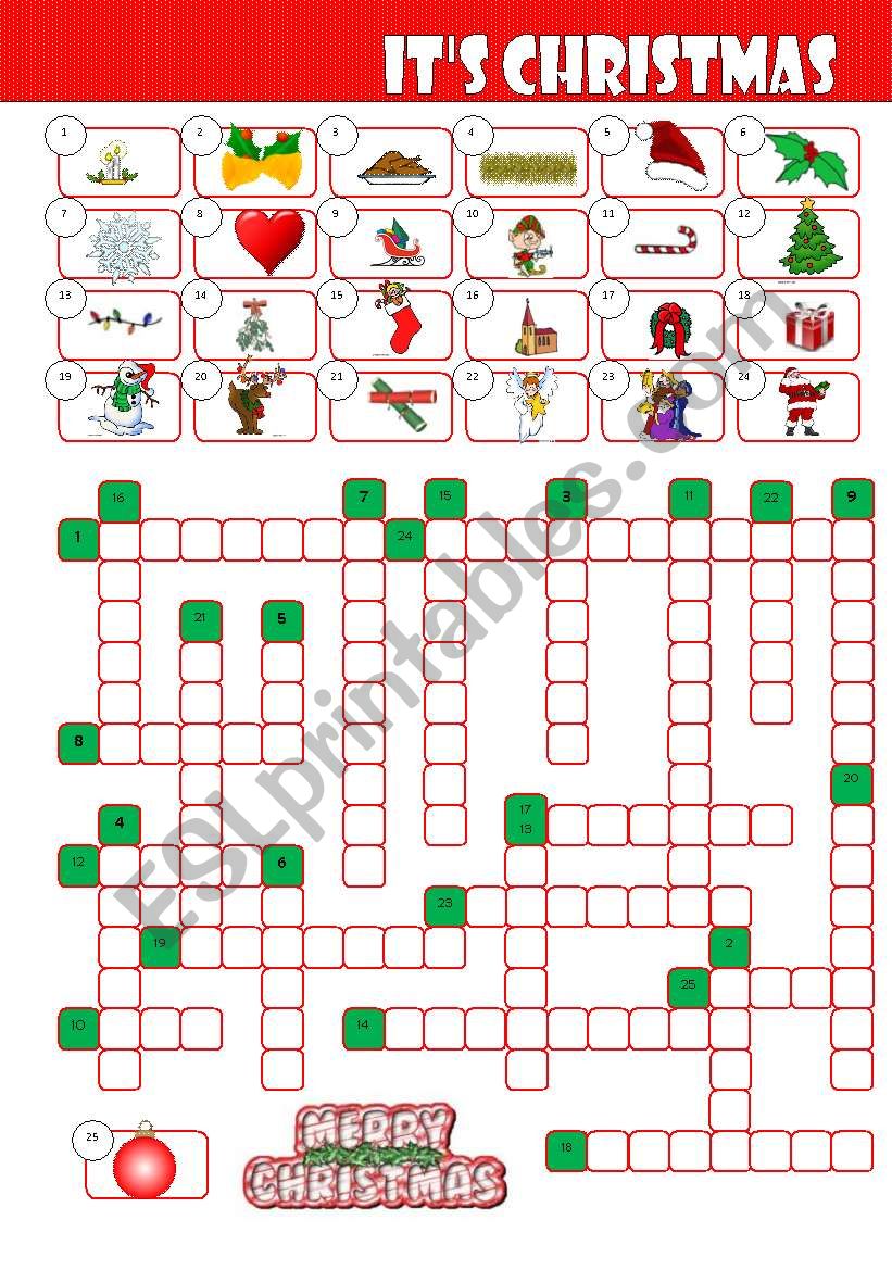 Its Christmas Crossword worksheet