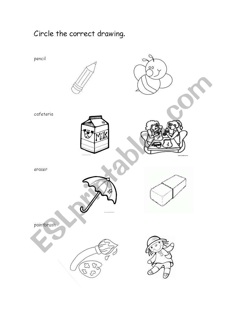 SCHOOL VOCABULARY WORDS worksheet