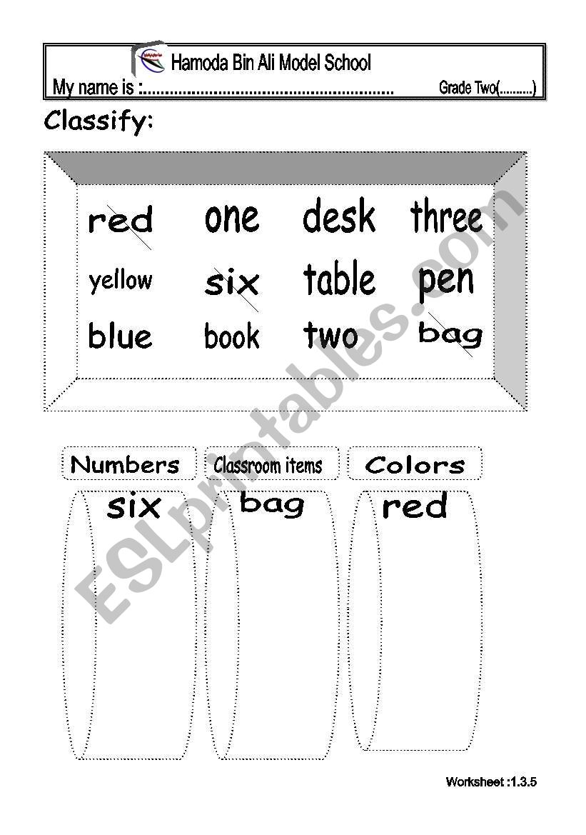 classifying numbers worksheet