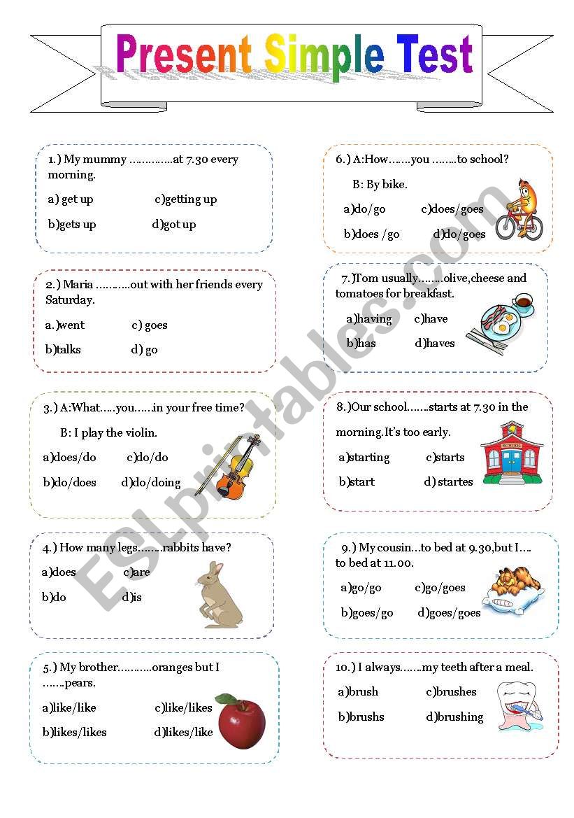 Present simple worksheet