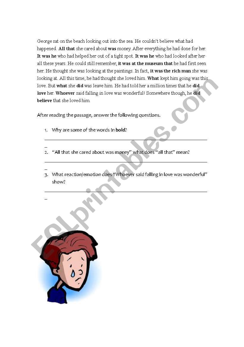 Emphasis worksheet