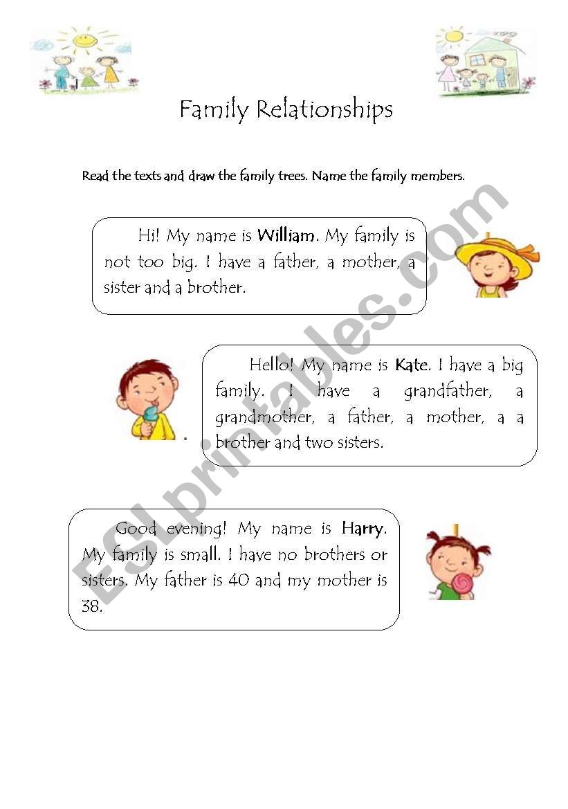 draw family tree worksheet