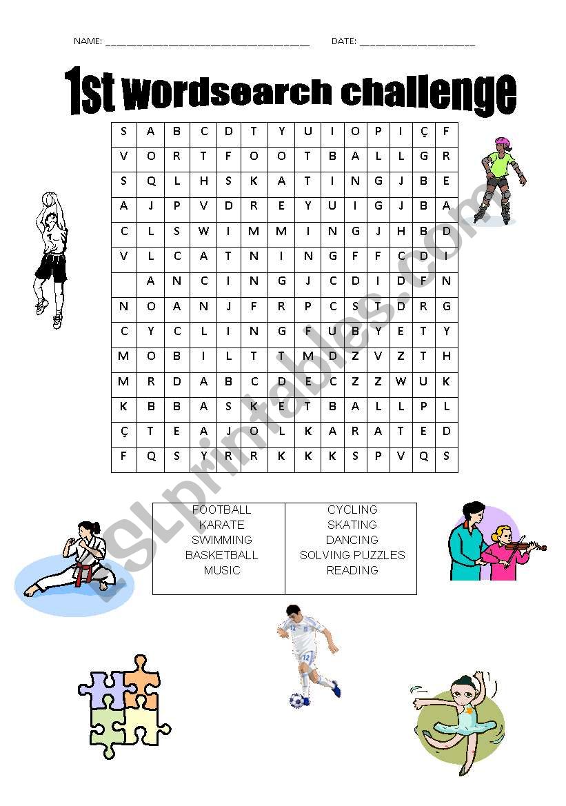 Wordsearch challenge worksheet