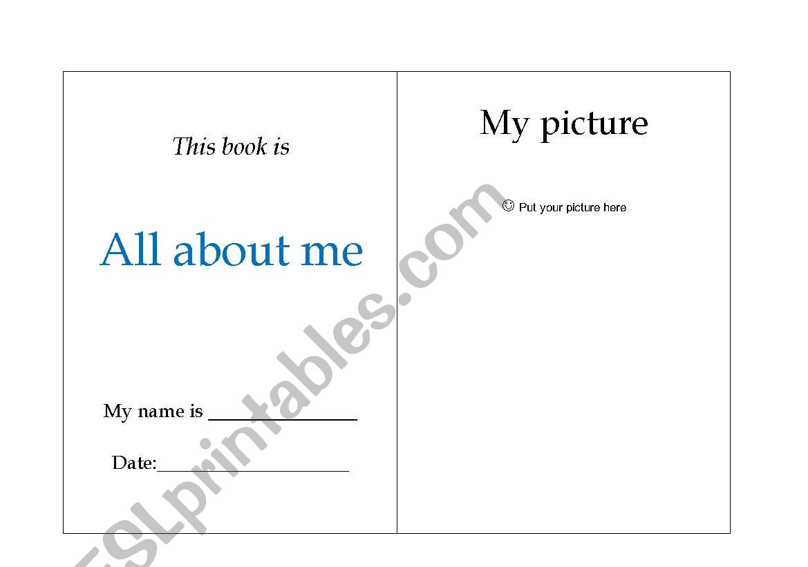 All about me worksheet