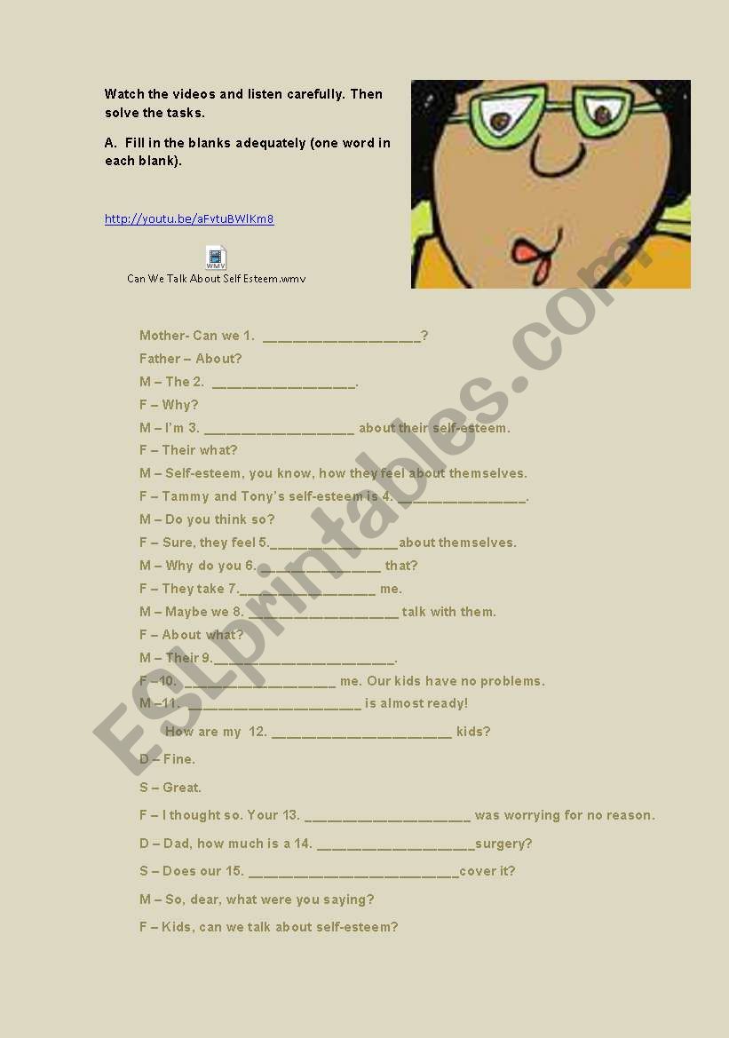 Youth relationships worksheet