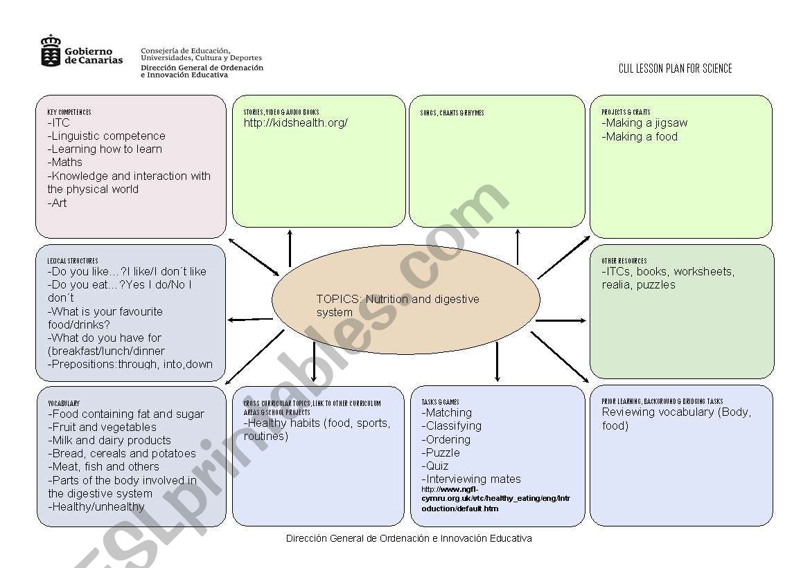 Lesson plan digestive system and nutrition