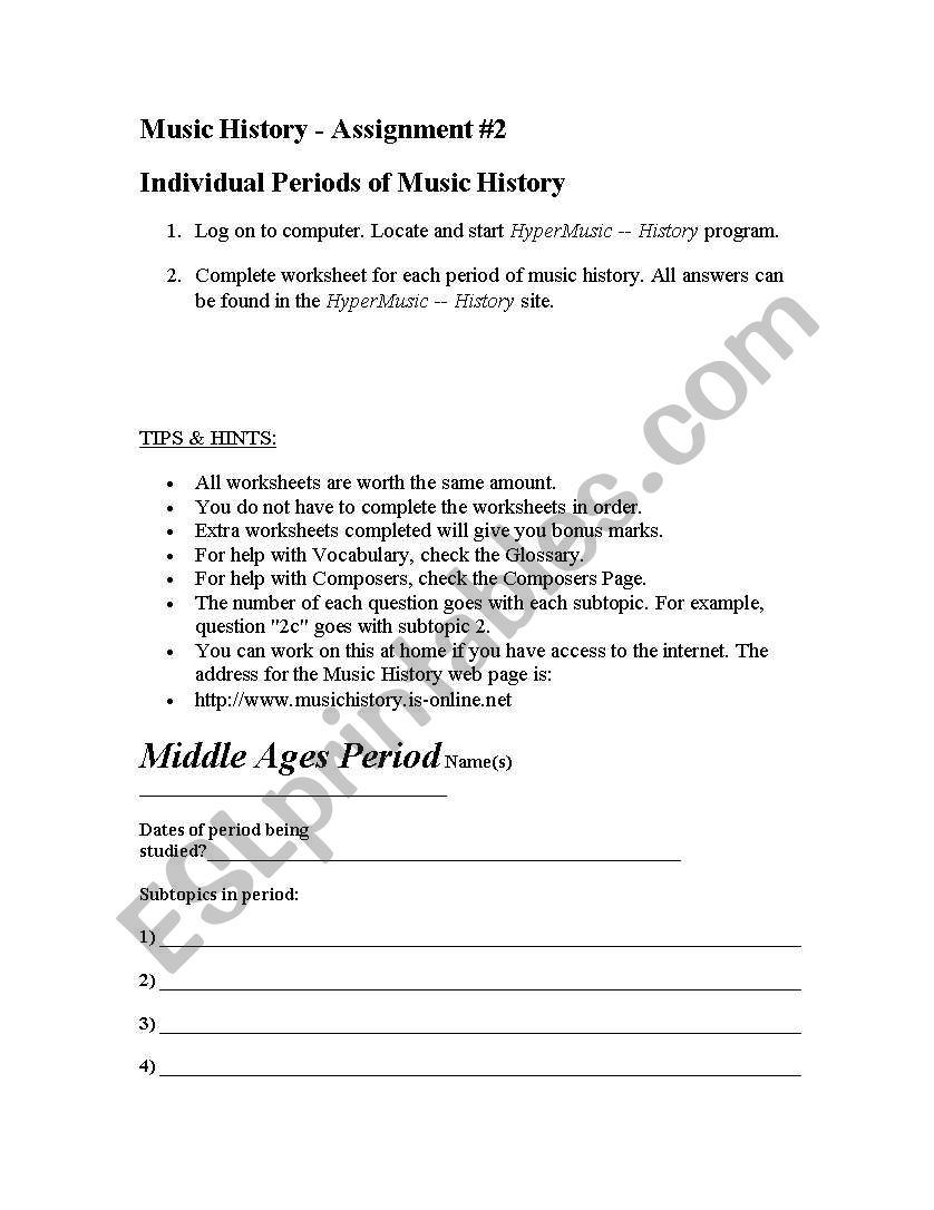 musical scavenger hunt worksheet