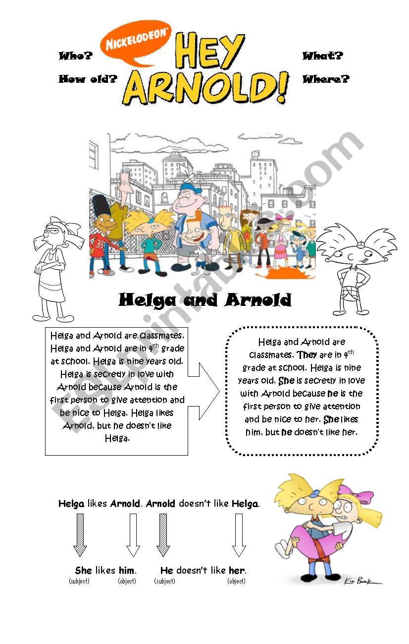 Hey Arnold! Object Pronouns worksheet