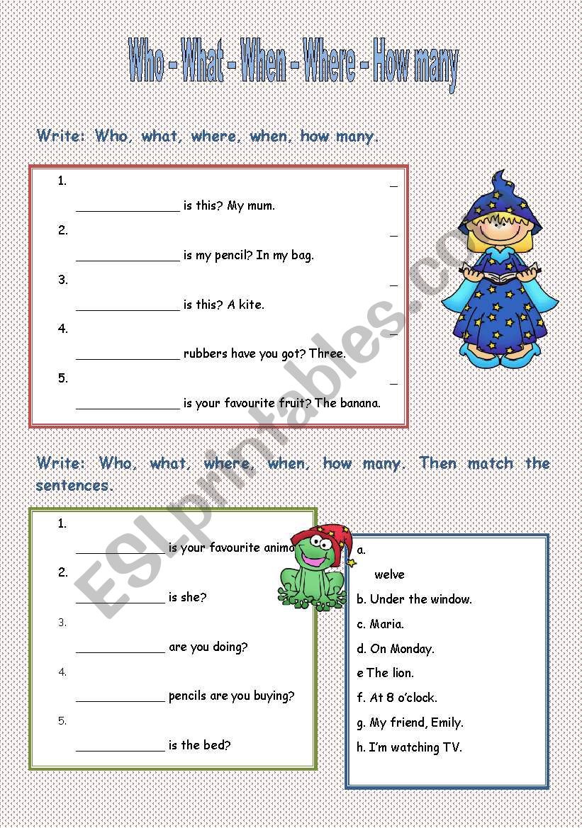 Wh-Questions worksheet