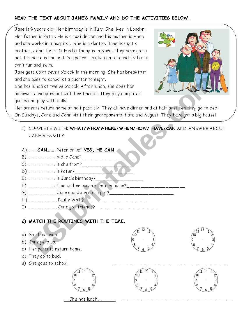 integrated test  worksheet