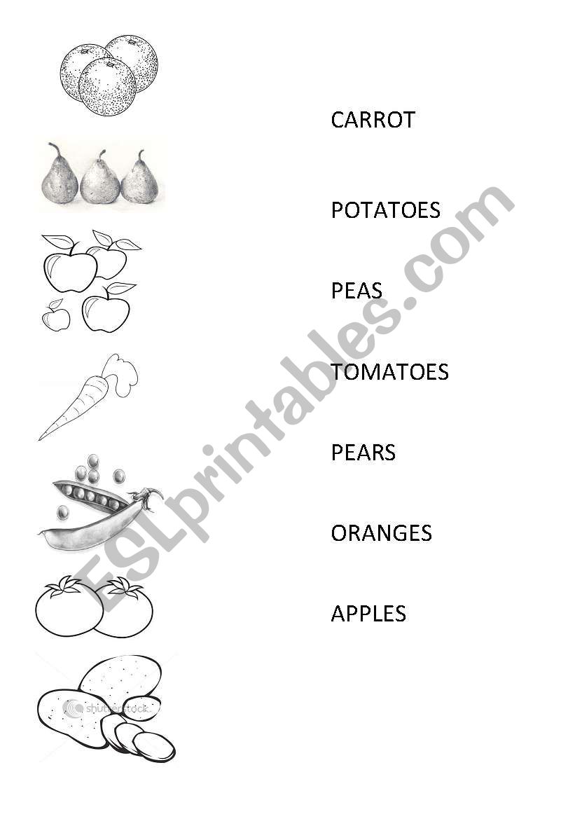 fruit and vegetables worksheet