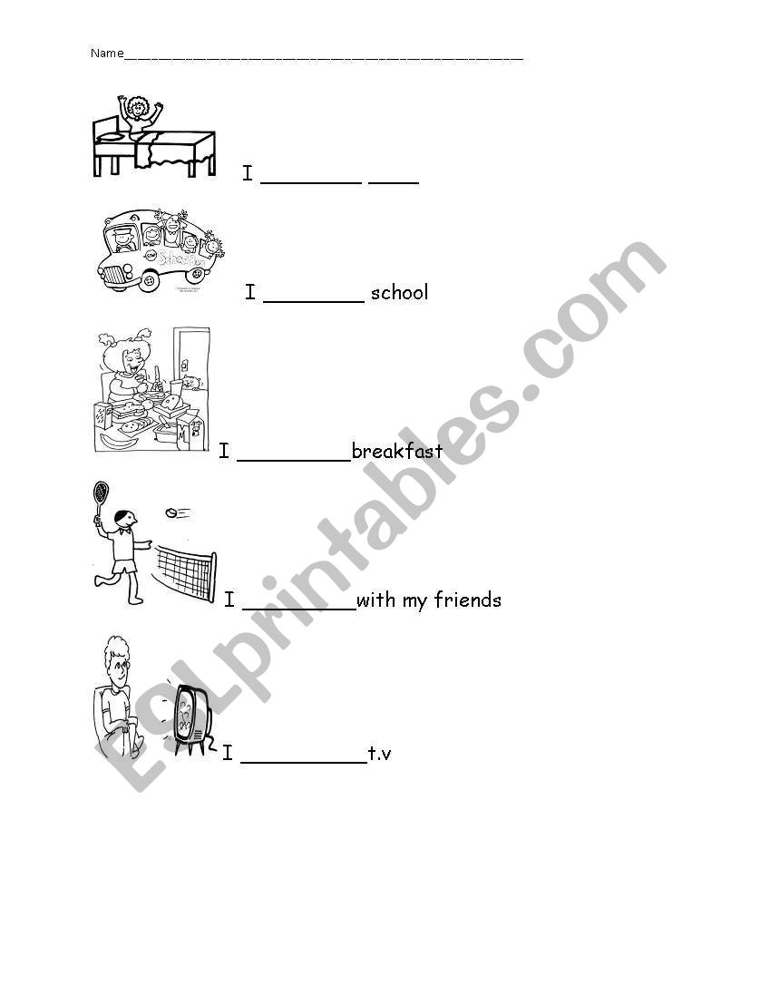 Routines worksheet