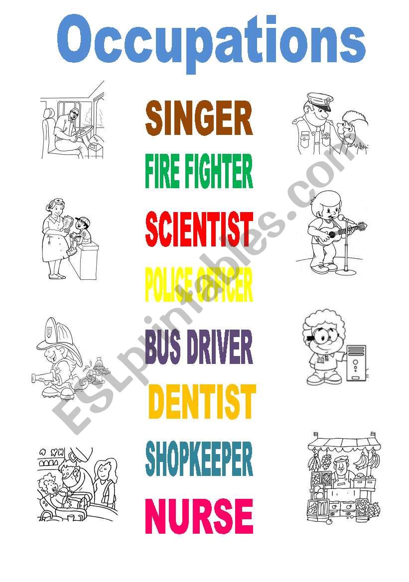 Occupations worksheet