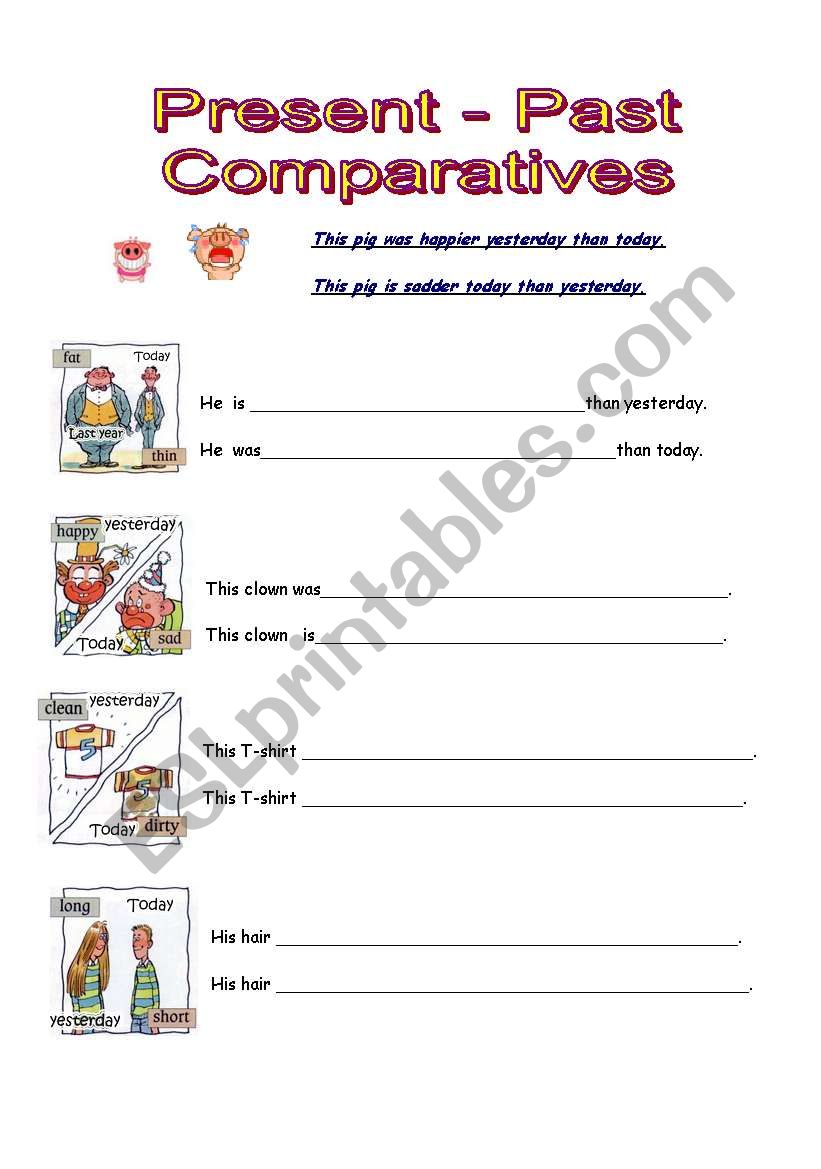 VERB TO BE, COMPARATIVES 1/2 worksheet